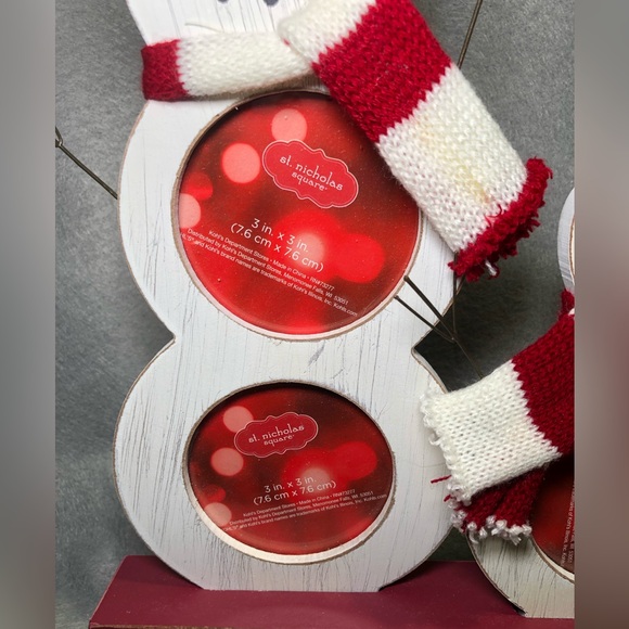 “GRANDKIDS” SNOWMAN PICTURE HOLDING WOODEN FIGURINE, NEW WITH TAGS FROM KOHL’s - Picture 2 of 8